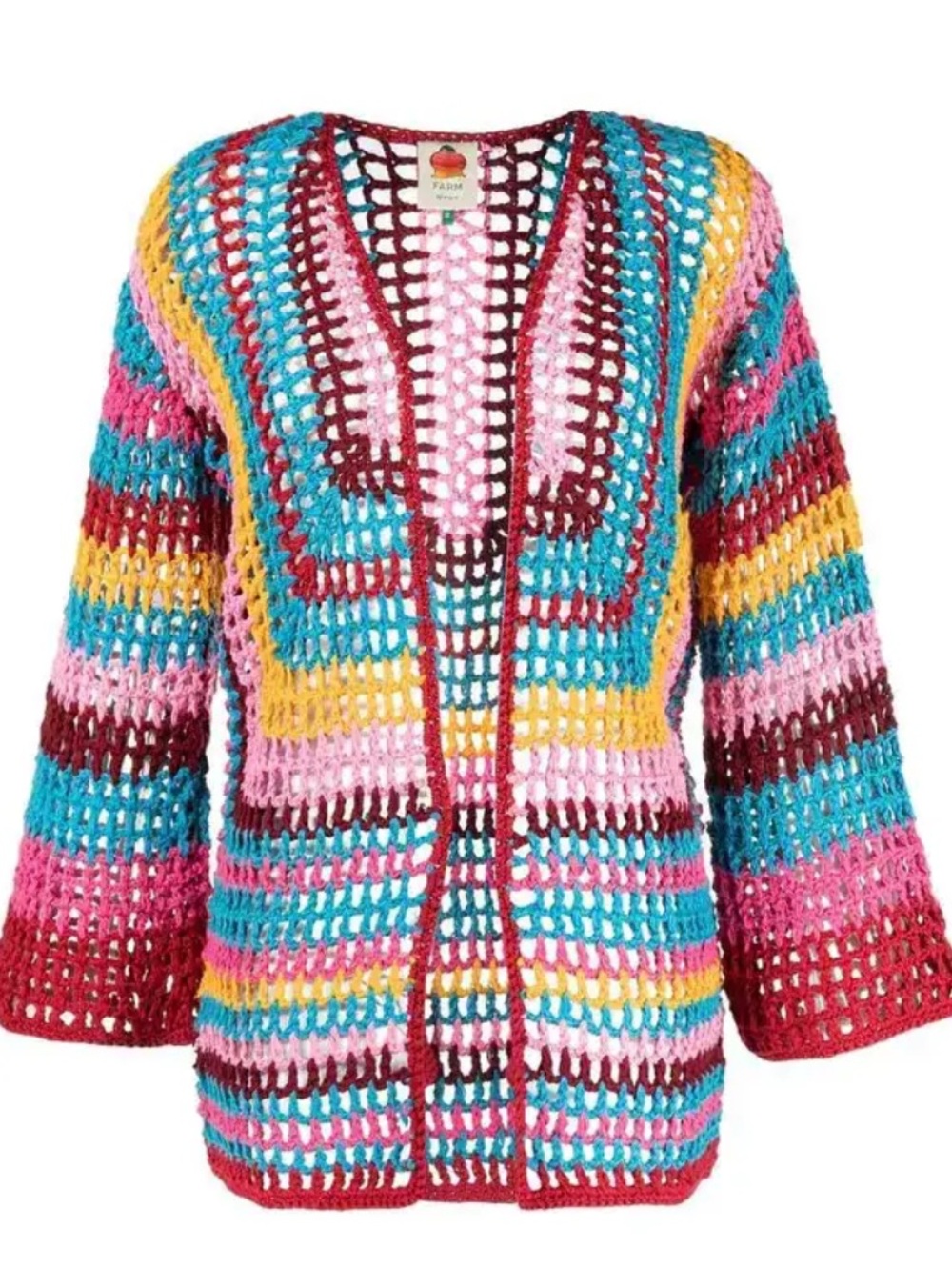Farm Rio Colorblock Crochet Cardigan Small - Picture 6 of 6